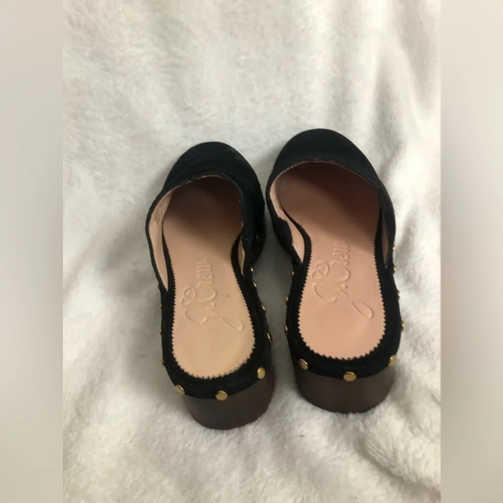 New! J. crew Dakota clogs in suede Size 5 black studded wood sole